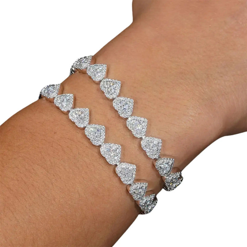 Esclava Corazón Diamante De Laboratorio 28 Ct- Plata Ley 925