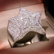Anillo De Hombre Estrella-star Moissanite Plata 925 Icebox Plateado 10(dedo De Medio)