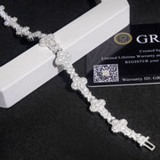 Pulso Cruz Cruzado Moissanite Plata 925 Hombre 10mm Ice Box. Plateado 19.05 Cm 19 Cm