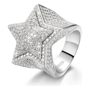 Anillo De Hombre Estrella-star Moissanite Plata 925 Icebox Plateado 10(dedo De Medio)