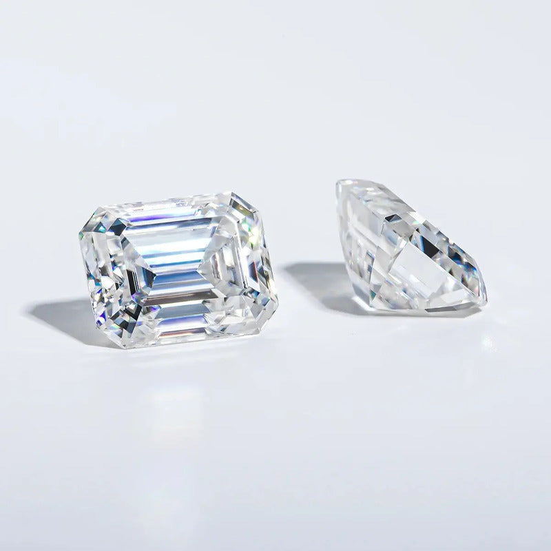 Anillo De Moissanita 3 Ct. Corte Esmeralda Vvs1 Plata 925