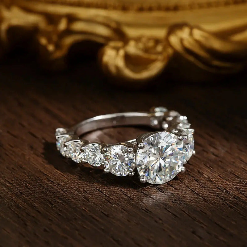 Anillo De Boda 8 Kilates Ct-moissanita De Lab-plata 925