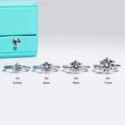 Anillo Solitario Boda Diamante De Lab 9mm 3ct Plata 925