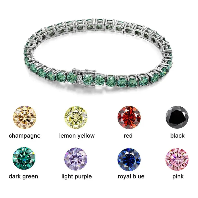 Esclava Plata 925 Italiana Moissanita 17 Quilates-oro 18k