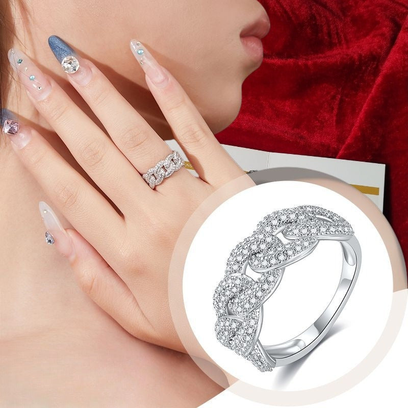Anillo Cubano De Hombre Y Mujer Moissanite Plata Icebox