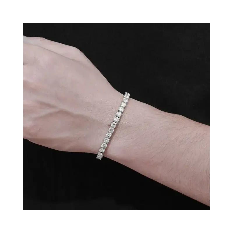 Esclava Moissanite Diamante De Lab Vvs1 20 Ct Plata 925 5mm
