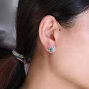 Pendientes Moissanita Verde 5mm 1ct. C/certificado Plata 925 Verde