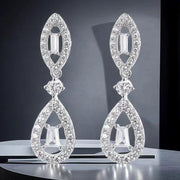 Aretes Moissanita Colgantes Pera Vintage Diseñador Plata 925