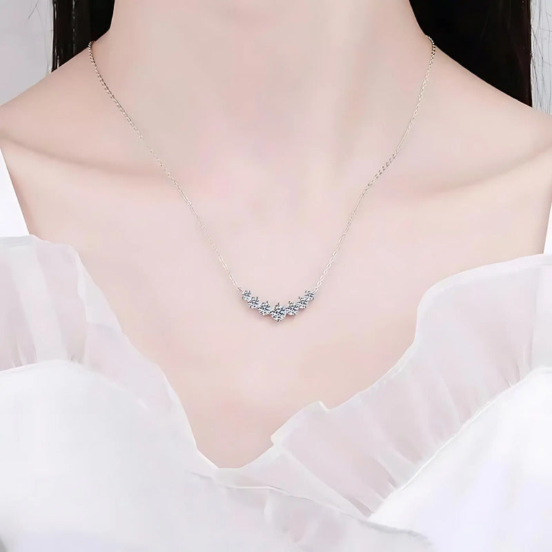 Collar De Moissanita 5 Ct. C/ Certificado Plata Ley 925 Vvs1 Plateado