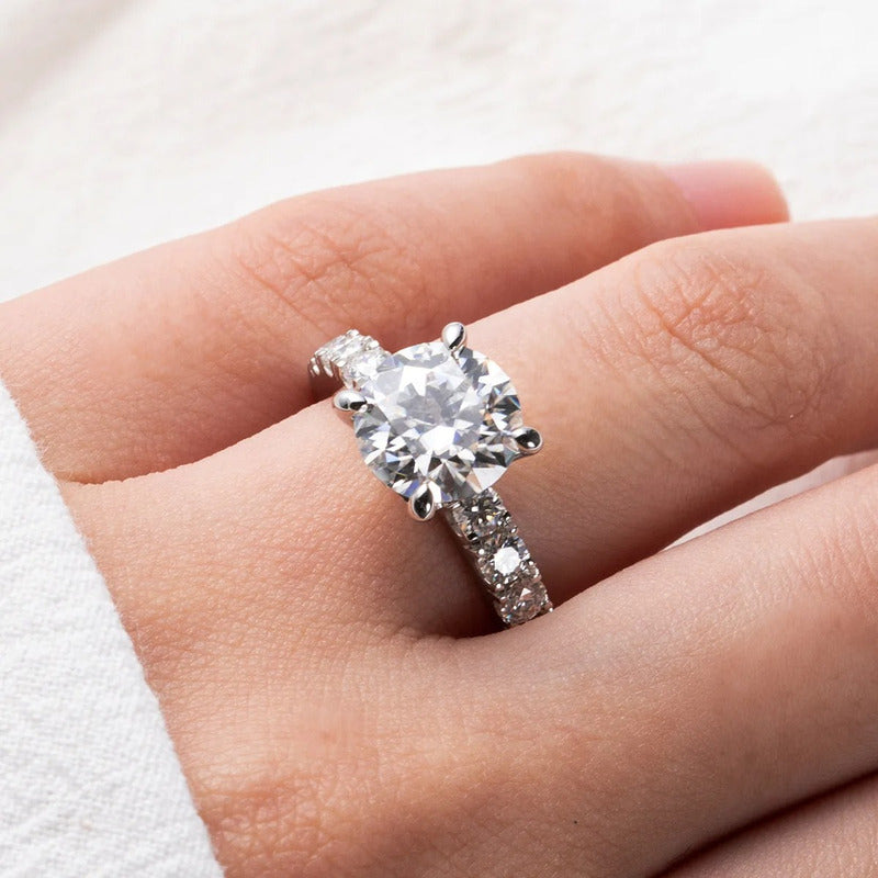 Anillo Boda Compromiso Diamante Moissanita Plata 925 4.3ct