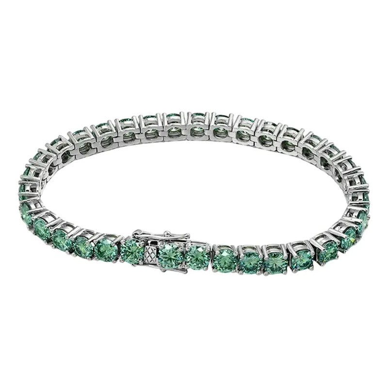 Esclava Plata 925 Italiana Moissanita 17 Quilates-oro 18k