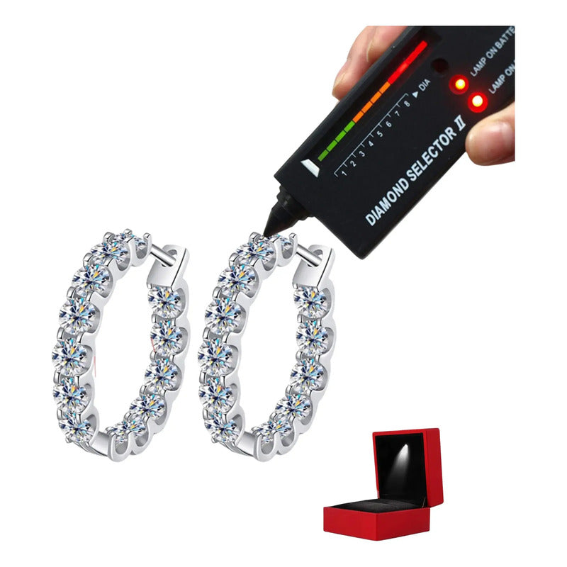 Aretes Arracadas 2.6 Ct Diamante De Lab Moissanite Plata 925 Plateado