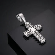 Dije Cruz De Plata 925 Lujo Con Moissanita 5ct Vvs C/gra.
