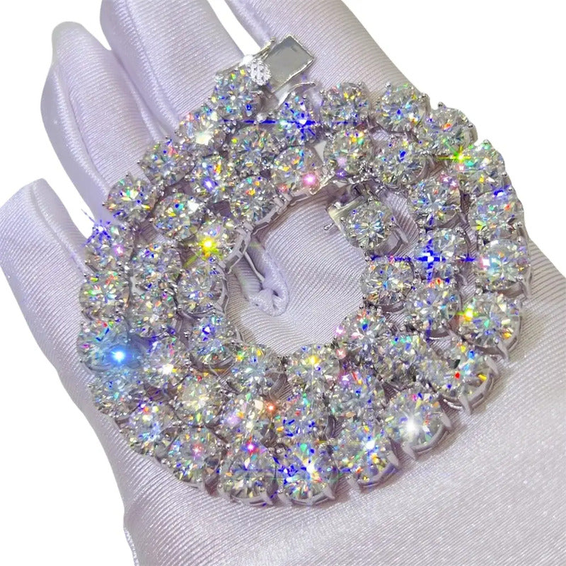 Cadena De Moissanita 80ct. Kilates Plata 925 6mm Unisex 60cm Plateado