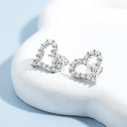 Aretes Corazón Forma Mujer Moissanita 6.5mm 1.5ct Plata 925.