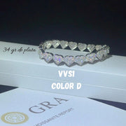 Esclava Corazón Diamante De Laboratorio 28 Ct- Plata Ley 925