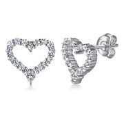 Aretes Corazón Forma Mujer Moissanita 6.5mm 1.5ct Plata 925.