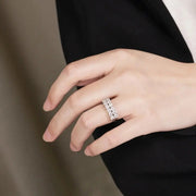 Anillo Unisex Churumbela 2 Filas Moissanite Plata 925 Icebox Plateado 8