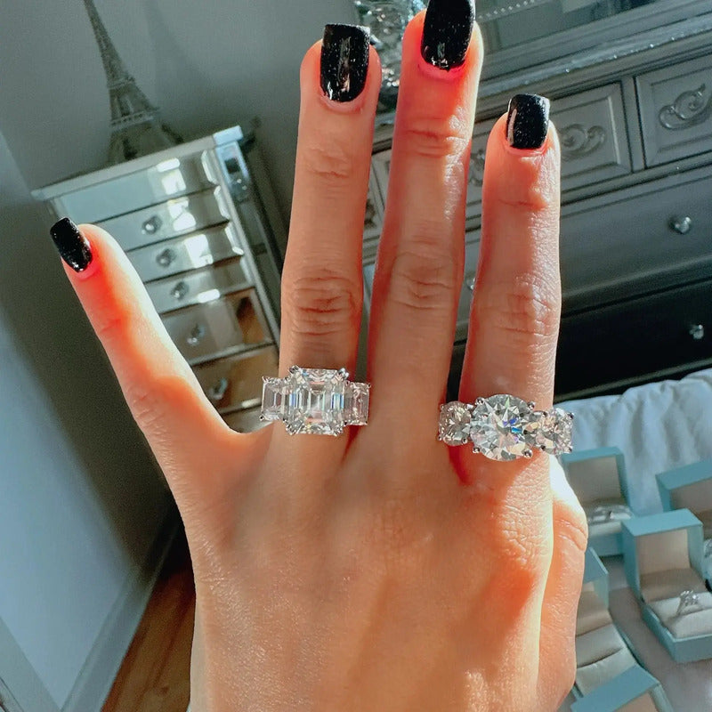 Anillo De Boda 11 Ct (quilates) Plata 925- Moissanitas Gra