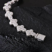 Pulso Esclava Diamante De Laboratorio Hombre 10mm Ice Box Plateado 19.05 Cm 19 Cm
