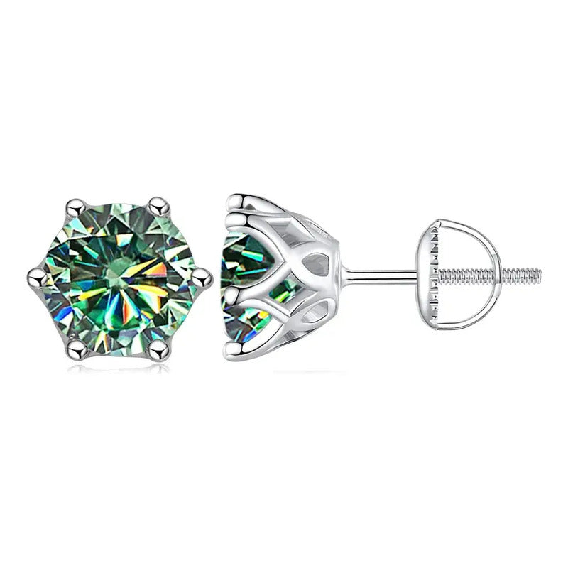 Aretes 4 Ct Moissanita C/ Certificado Plata 925 Vvs1 Color D