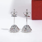 Pendientes Unisex De 1 Quilate Moissanita Plata 925-oro 18k Plateado