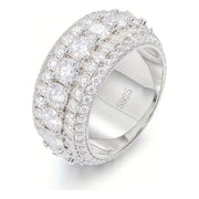 Anillo De Hombre Churumbela 3 Filas Moissanite Plata Icebox Plateado 10(dedo De Medio)