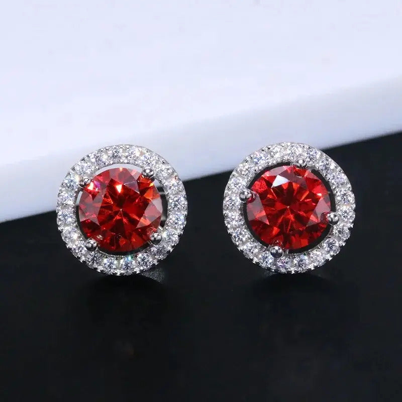 Aretes Moissanita Vvs1 Color D 1 Ct Plata 925- Oro 18k