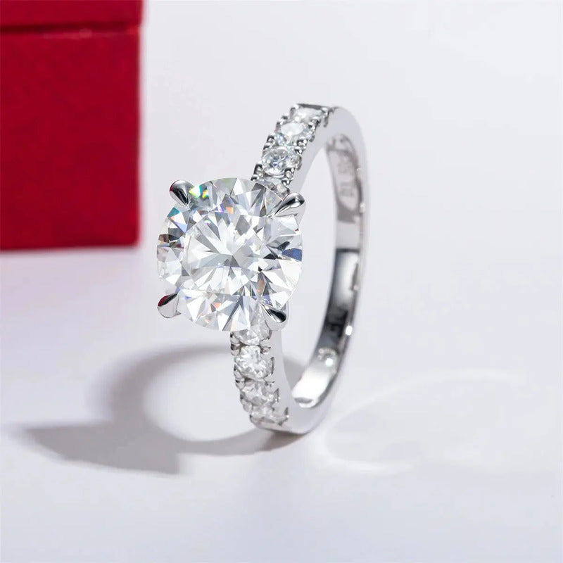 Anillo Boda Compromiso Diamante Moissanita Plata 925 4.3ct