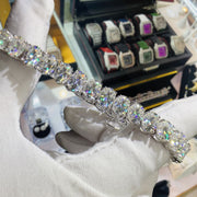 Pulso Oval Moissanite Plata 925 Hombre 10mm 15 Ct. Ice Box.