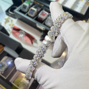 Pulso Oval Moissanite Plata 925 Hombre 10mm 15 Ct. Ice Box.