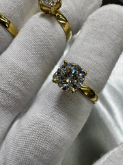 Anillo de Boda Oro 14K + 2.0 Ct. Diamante IGI VVS1 Color D