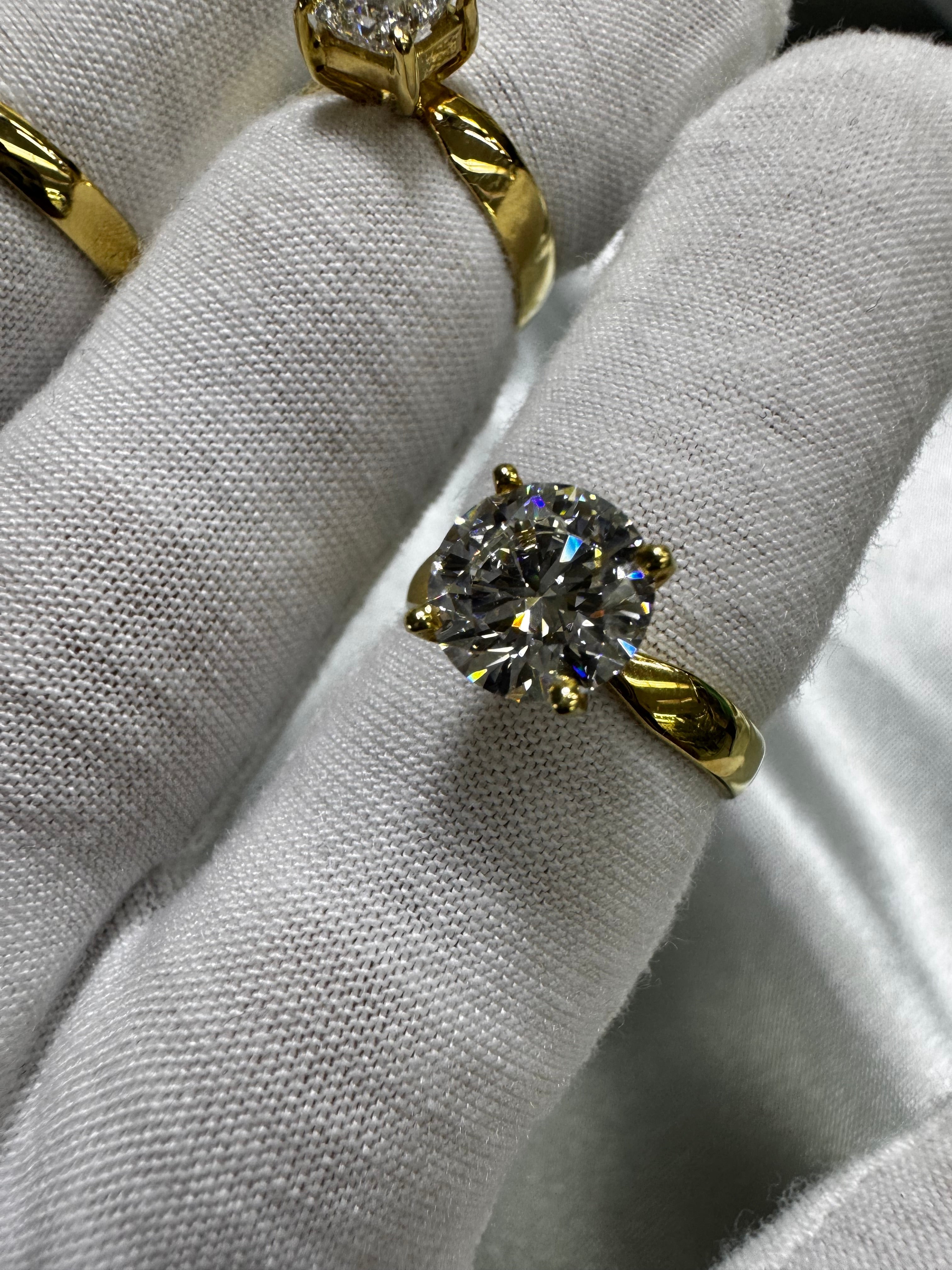 Anillo de Boda Oro 14K + 2.0 Ct. Diamante IGI VVS1 Color D